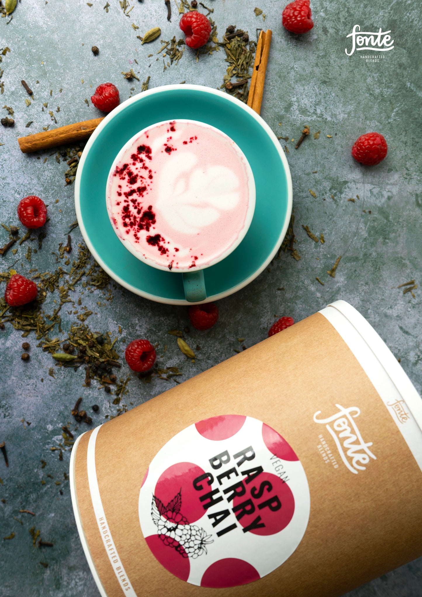 Fonte Raspberry Chai Latte 2kg – Vegan Fruity Spiced Drink Mix