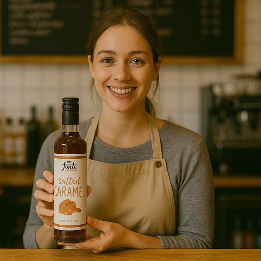 Fonte – Salted Caramel Syrup 750ml | Ideal for Lattes, Milkshakes, Cocktails, and Desserts