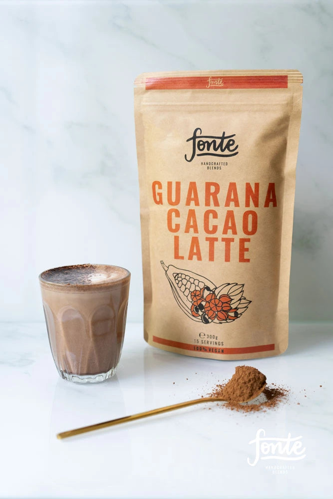 Fonte Guarana & Cacao Latte 300g – Energizing Vegan Blend with Guarana and Rich Cacao Flavor