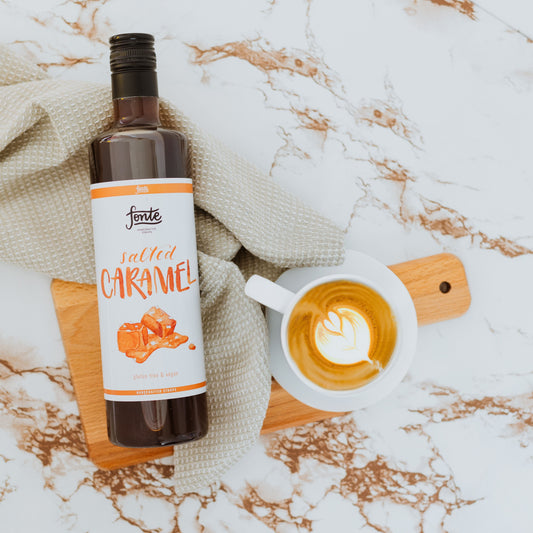 Fonte – Salted Caramel Syrup 750ml | Ideal for Lattes, Milkshakes, Cocktails, and Desserts