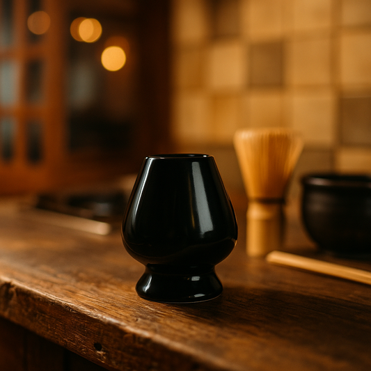 Moya Matcha Naoshi – Black Ceramic Whisk Holder for Chasen