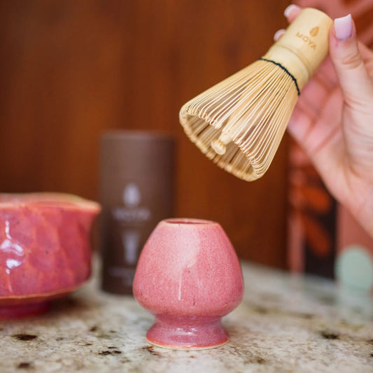 Moya Matcha Naoshi – Botan Ceramic Whisk Holder for Chasen