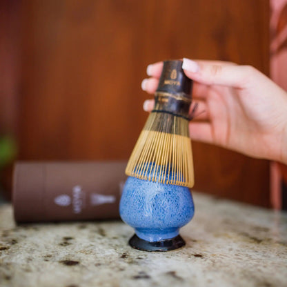 Moya Taro ceramic matcha whisk holder for preserving chasen shape and extending lifespan